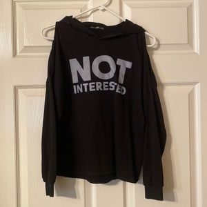 Col shoulder LS T-shirt w hood Juniors XS